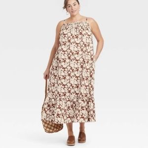 Women's Sleeveless Tiered Dress Universal Thread Brown  Floral Size 4X NWT